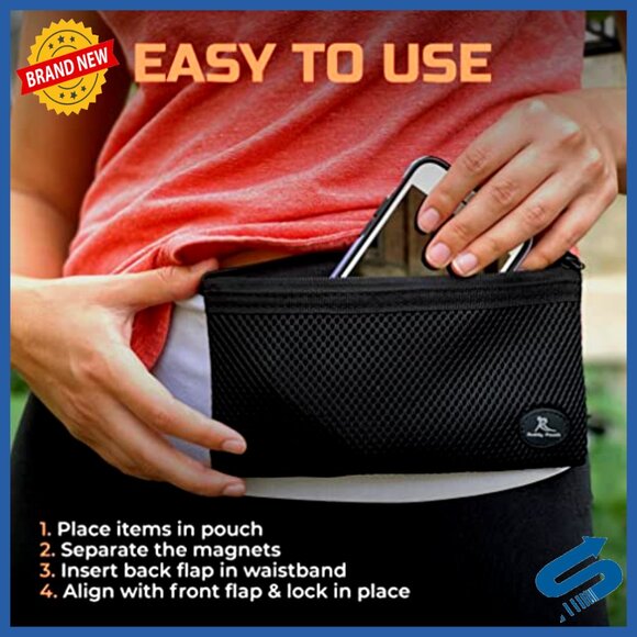 XXL Magnetic Closure Fanny Pack, Water-Resistant Workout Belt with Headphone main image 4